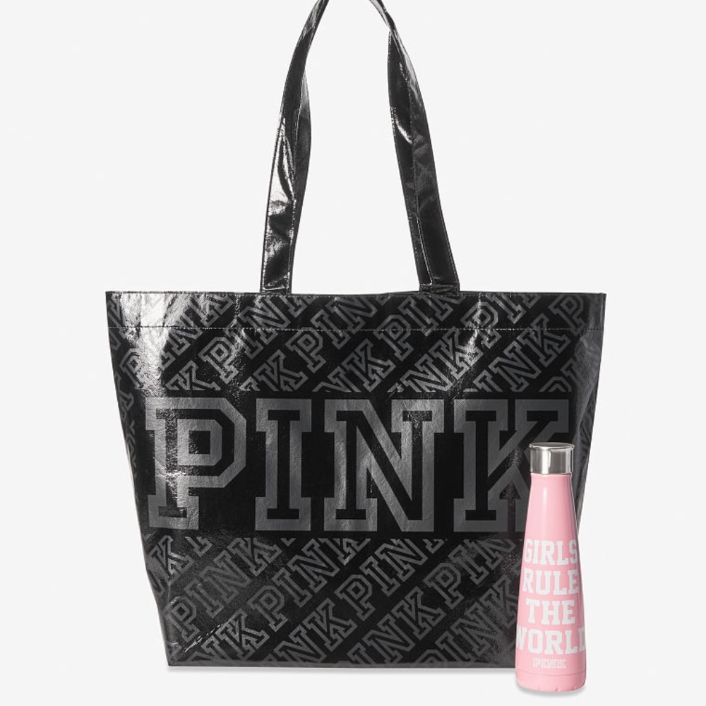 VS PINK S'Well Water Bottle & Tote Chalk Rose NIP